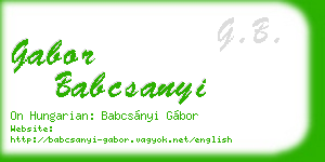 gabor babcsanyi business card