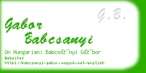 gabor babcsanyi business card